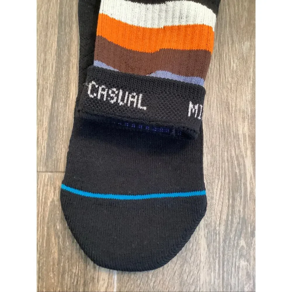 Stance Unisex Large Black Cotton Crew Maliboo Medium Cushion Crew Socks B23-3